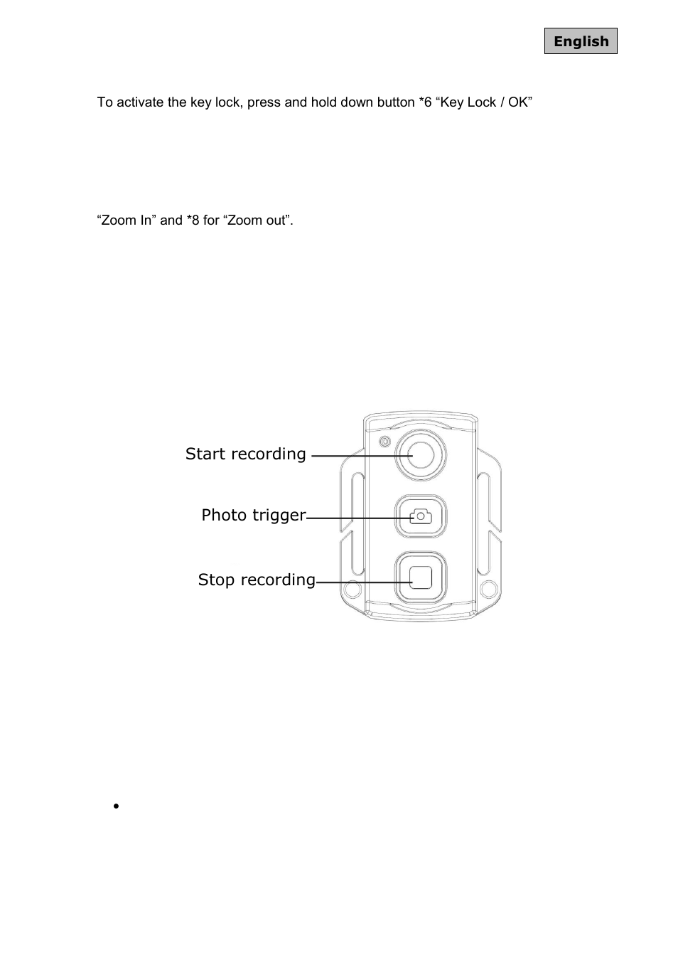 Remote control, Start recording photo trigger stop recording | ABUS TVVR11002 User Manual | Page 28 / 134