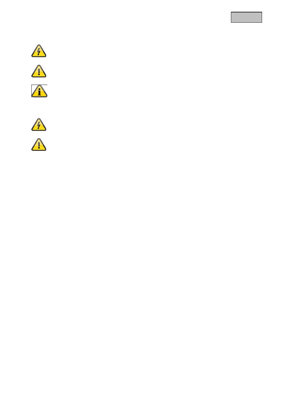 Ikon forklaring, Vigtige sikkerhedsinformationer | ABUS TVVR11002 User Manual | Page 71 / 134