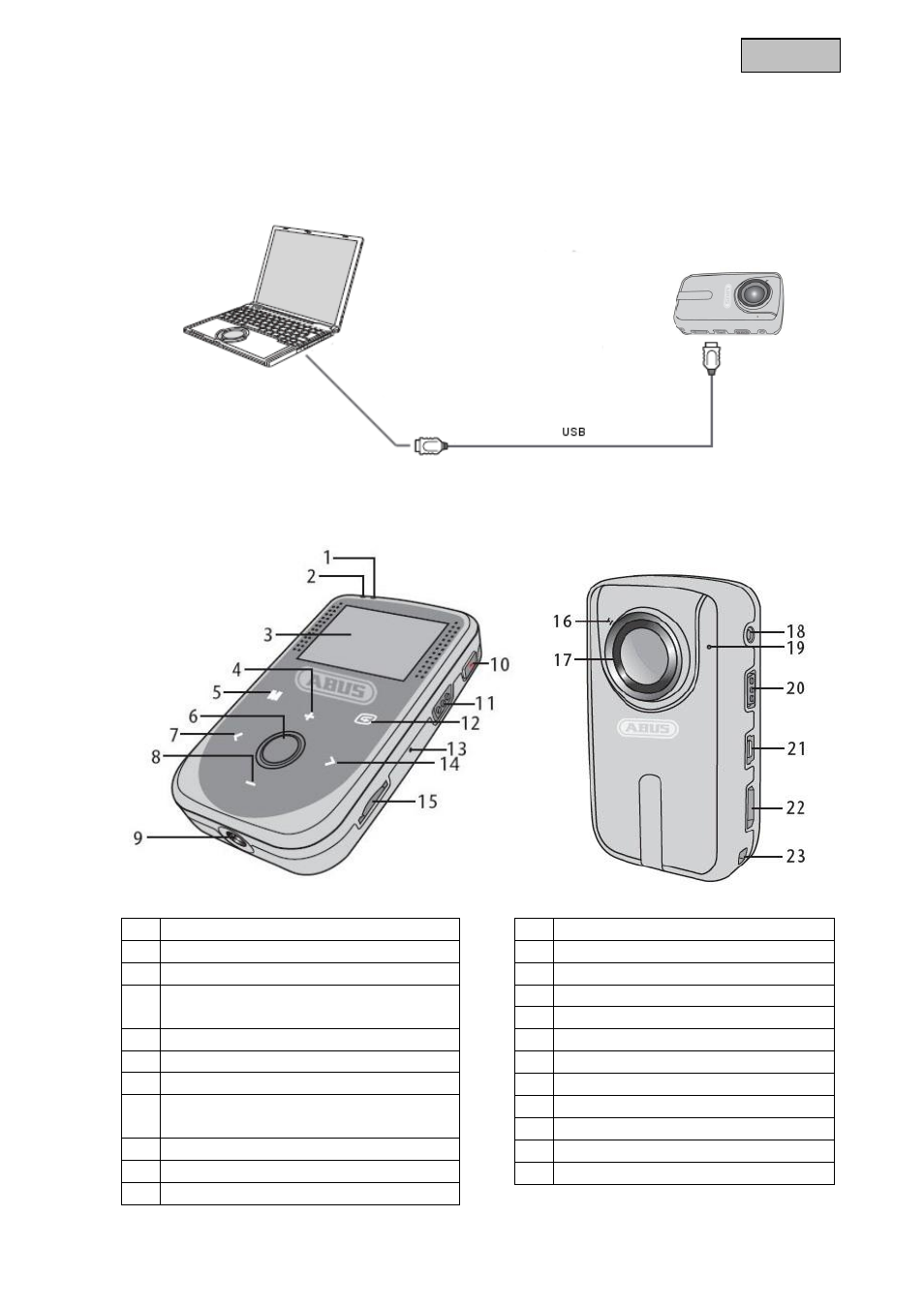 Opladning af batteri, Produktoversigt | ABUS TVVR11002 User Manual | Page 75 / 134