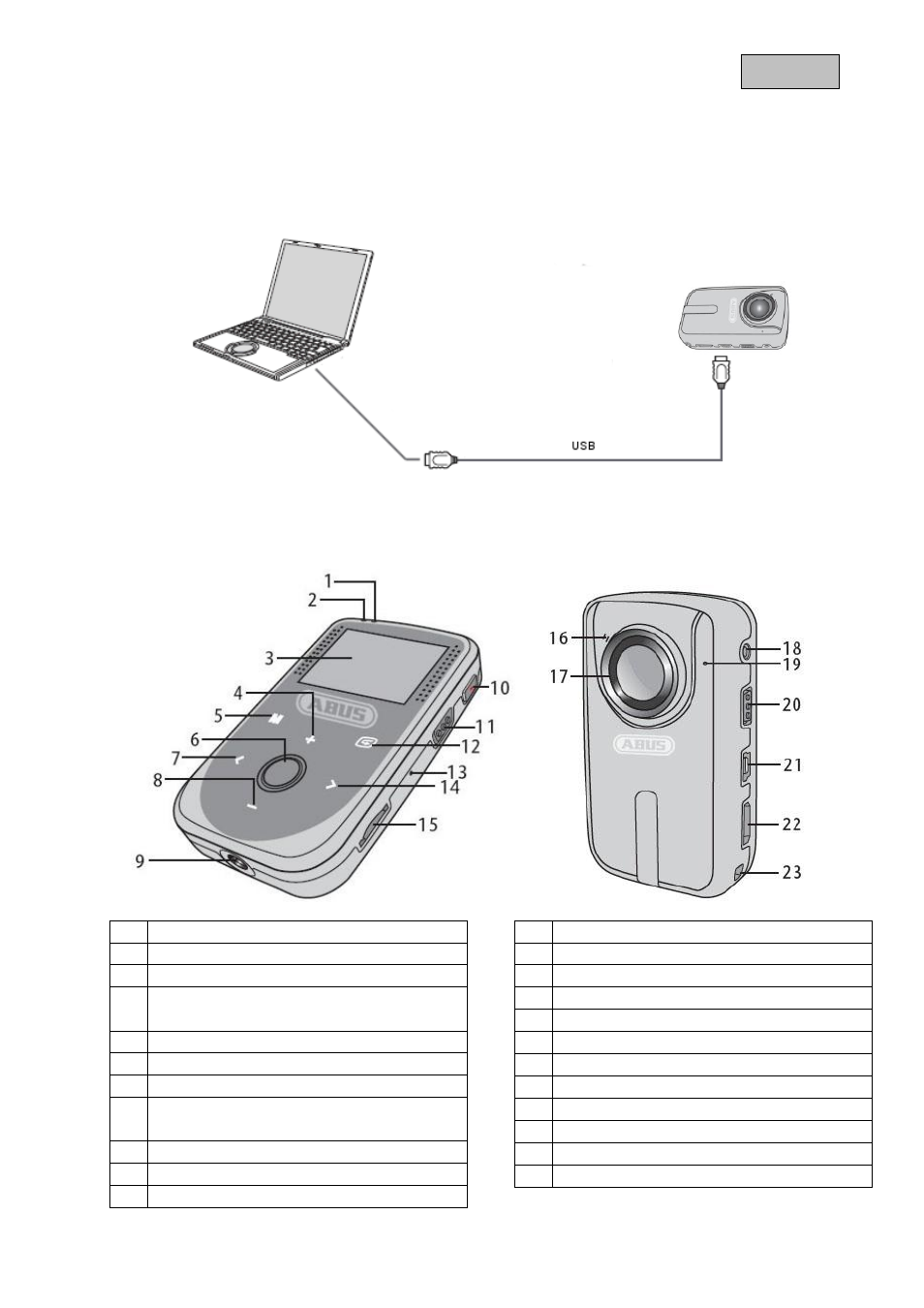 Laden des akkus, Produktübersicht | ABUS TVVR11002 User Manual | Page 9 / 134