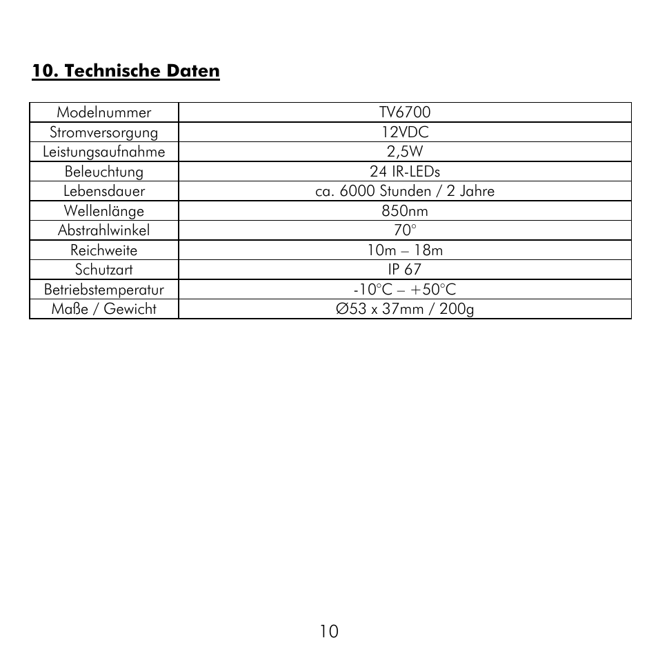 ABUS TV6700 User Manual | Page 10 / 60