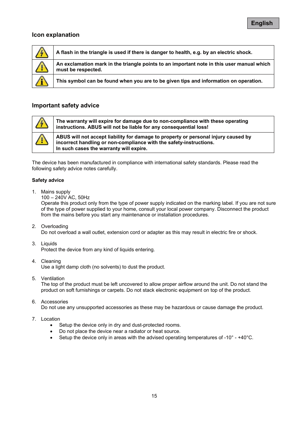 ABUS TVAC35500–TVAC35520 User Manual | Page 15 / 52