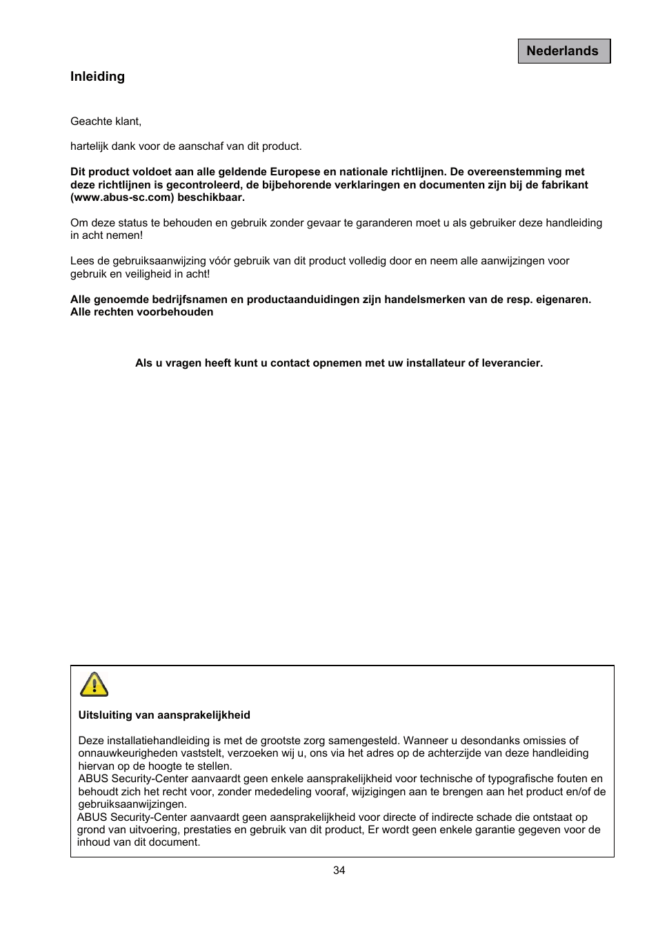 ABUS TVAC35500–TVAC35520 User Manual | Page 34 / 52