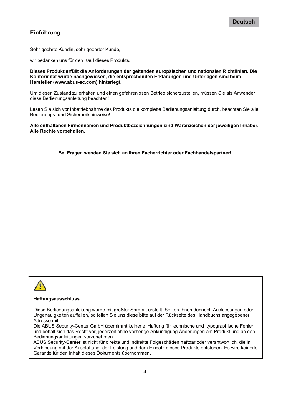 ABUS TVAC35500–TVAC35520 User Manual | Page 4 / 52