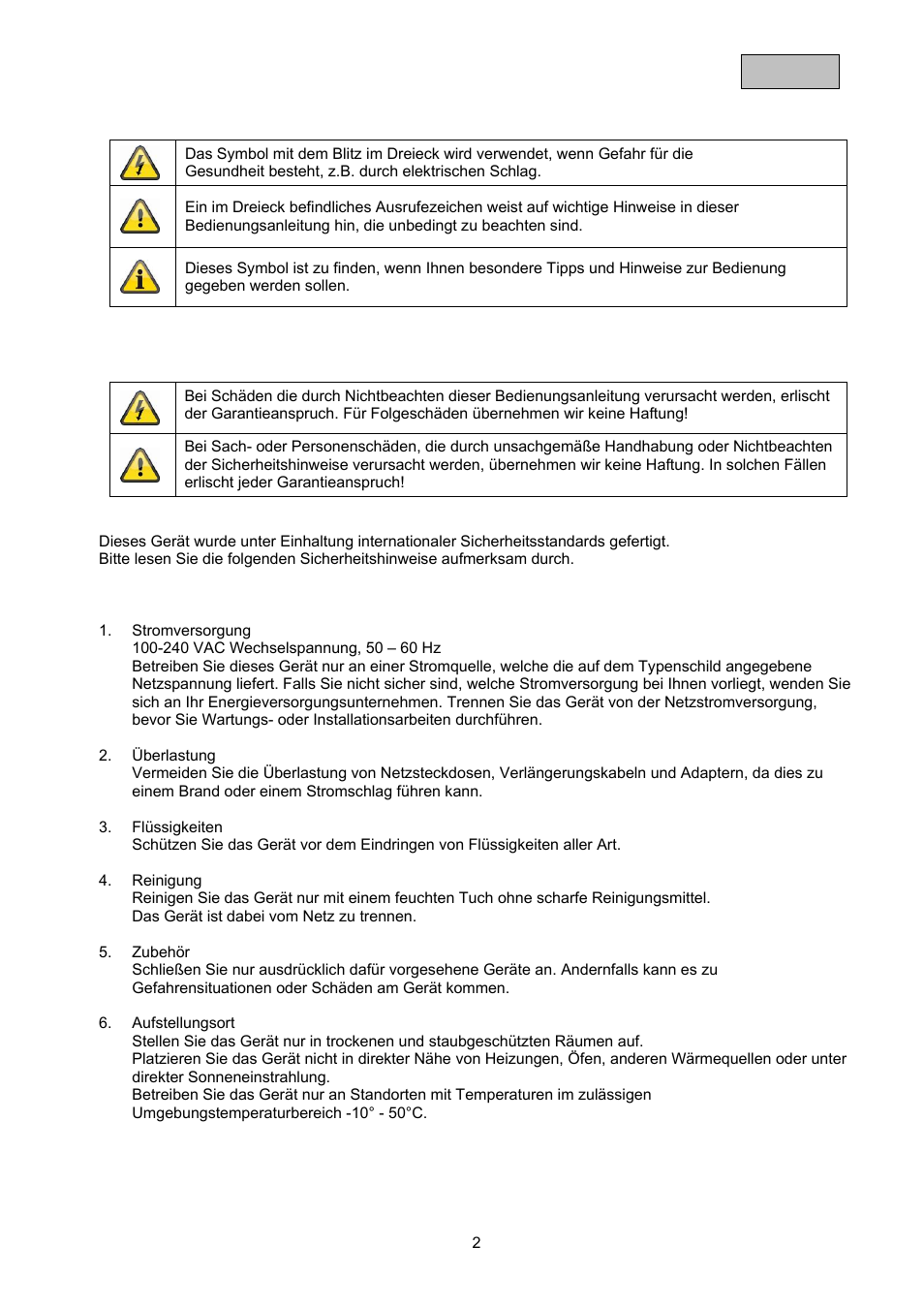 ABUS TVAC21000 User Manual | Page 5 / 98