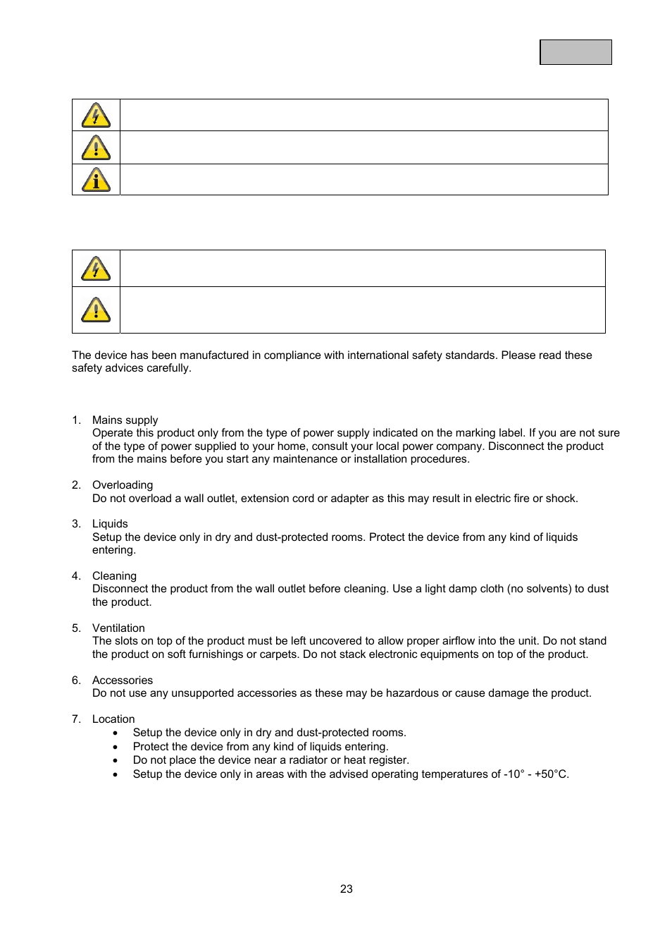 ABUS TVAC10000 User Manual | Page 23 / 92