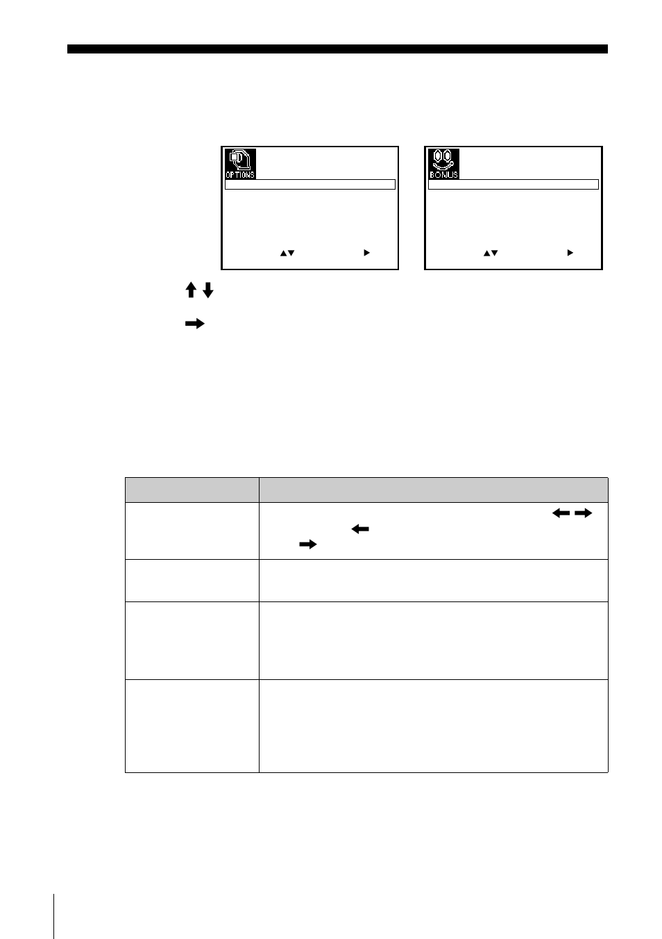 Changing menu options, Press m/m to select the option, Press , to change the setting, then press ok | Press menu to return to the original screen | Sony SLV-SE210D User Manual | Page 48 / 61