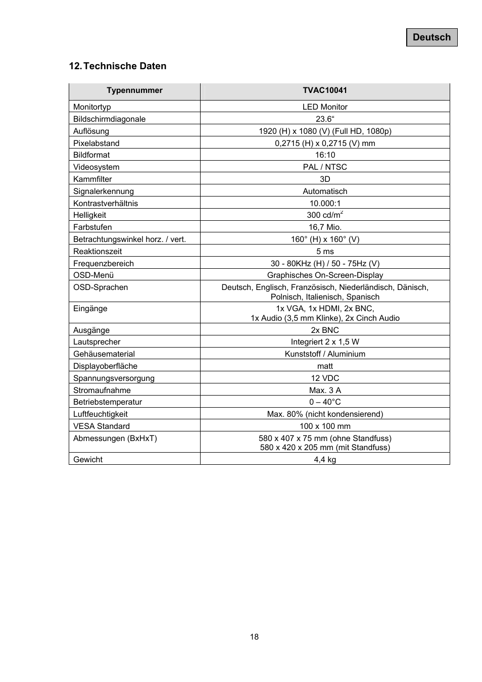 ABUS TVAC10041 Operating instructions User Manual | Page 18 / 99