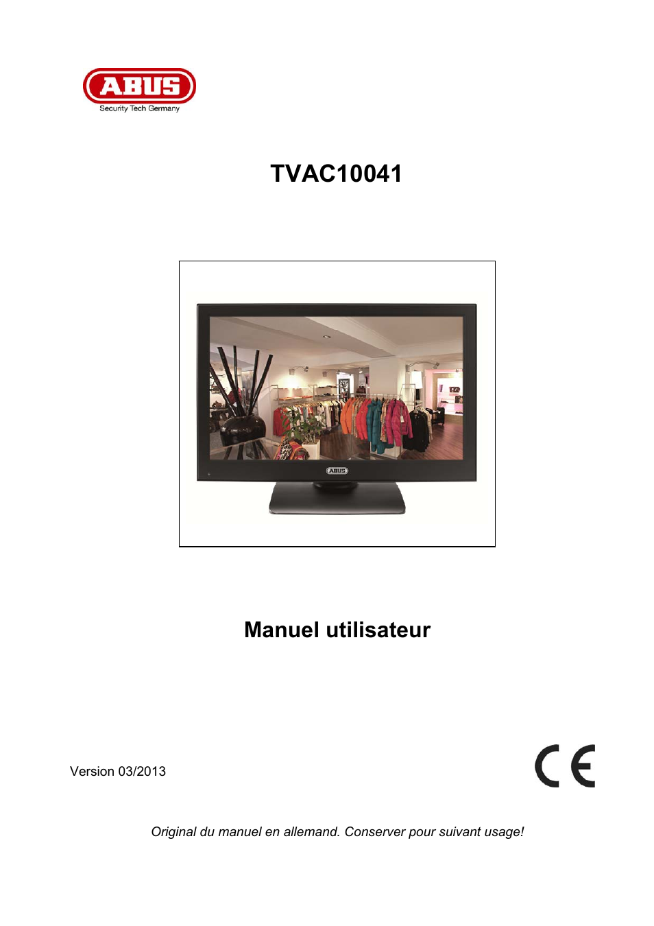 Manuel utilisateur | ABUS TVAC10041 Operating instructions User Manual | Page 35 / 99