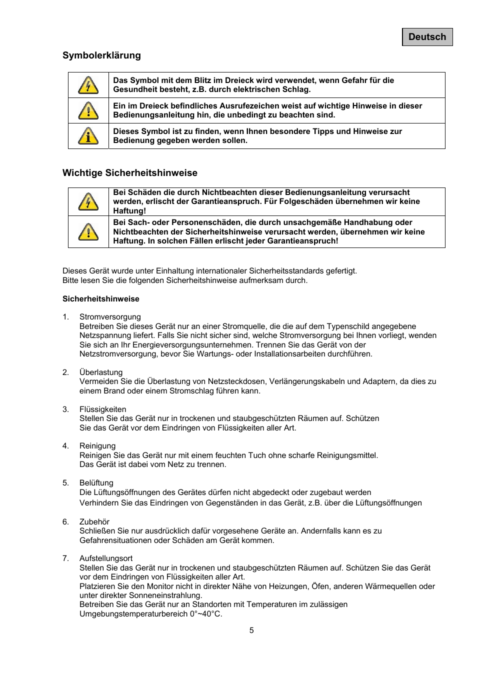 ABUS TVAC10041 Operating instructions User Manual | Page 5 / 99