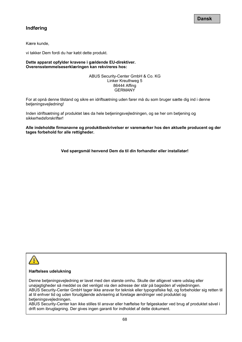 ABUS TVAC10041 Operating instructions User Manual | Page 68 / 99
