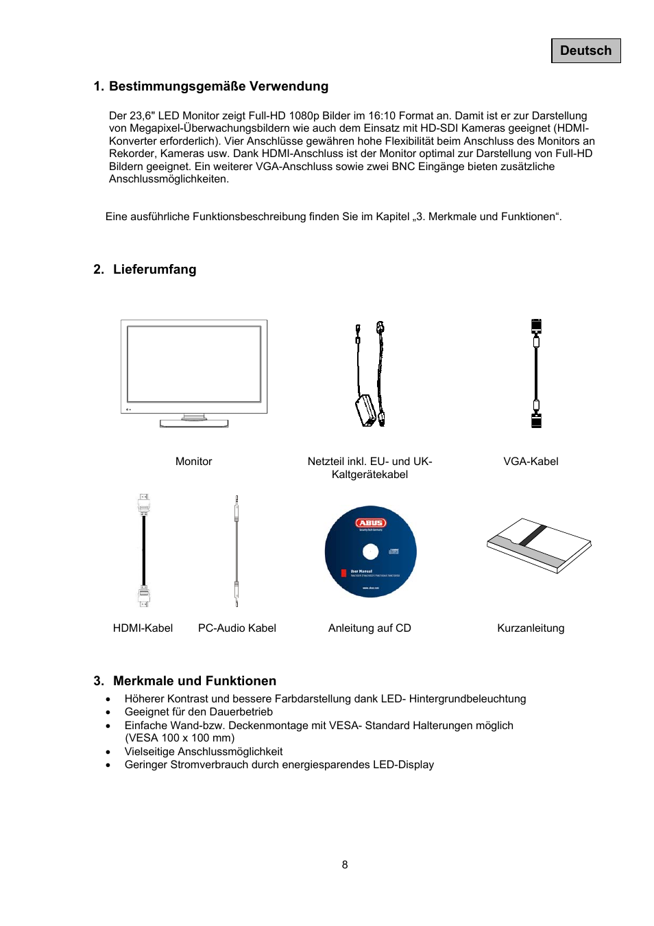 ABUS TVAC10041 Operating instructions User Manual | Page 8 / 99