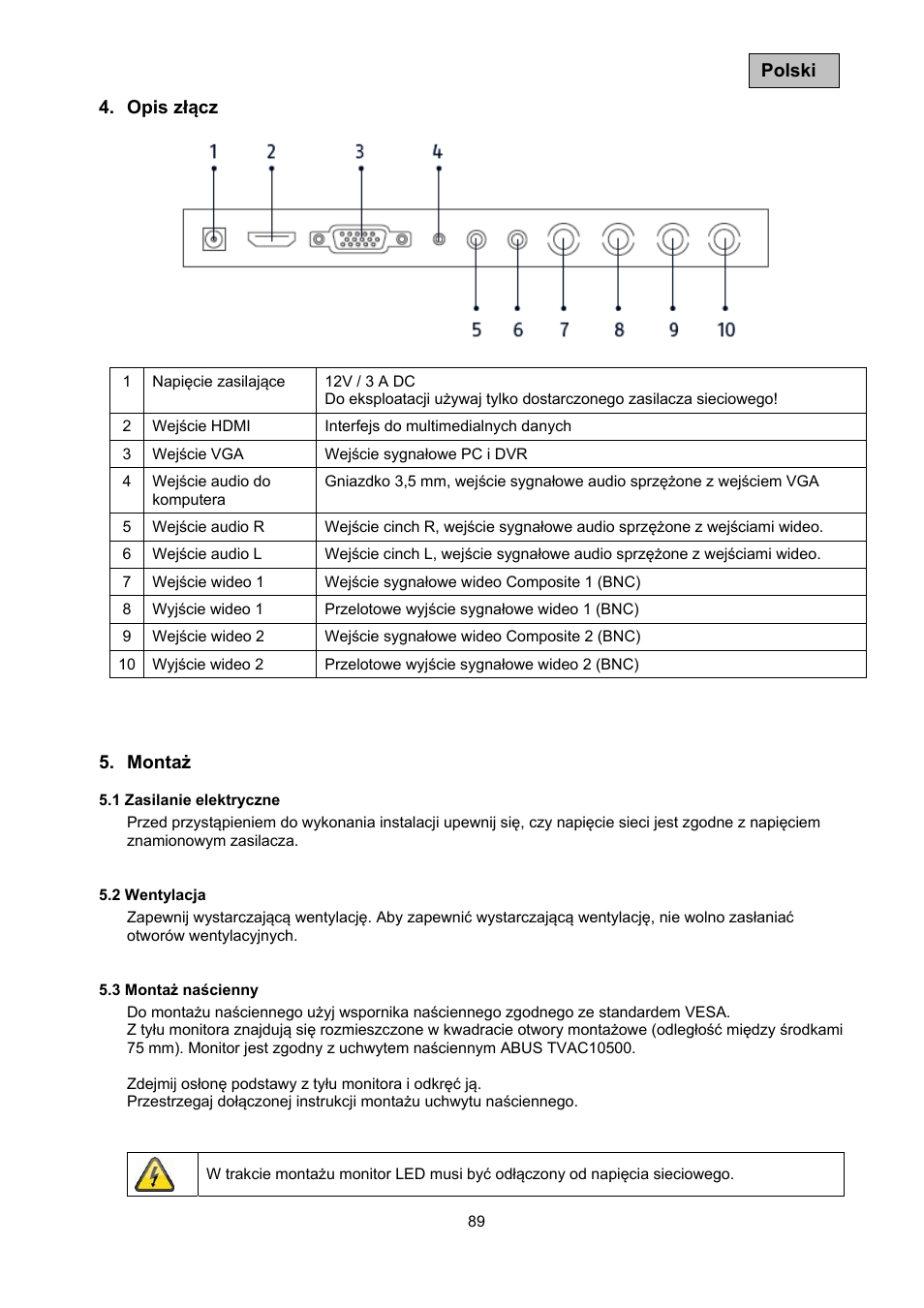 ABUS TVAC10041 Operating instructions User Manual | Page 89 / 99