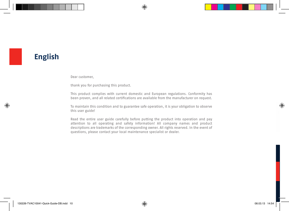 English | ABUS TVAC10041 Quick operating instructions User Manual | Page 10 / 50