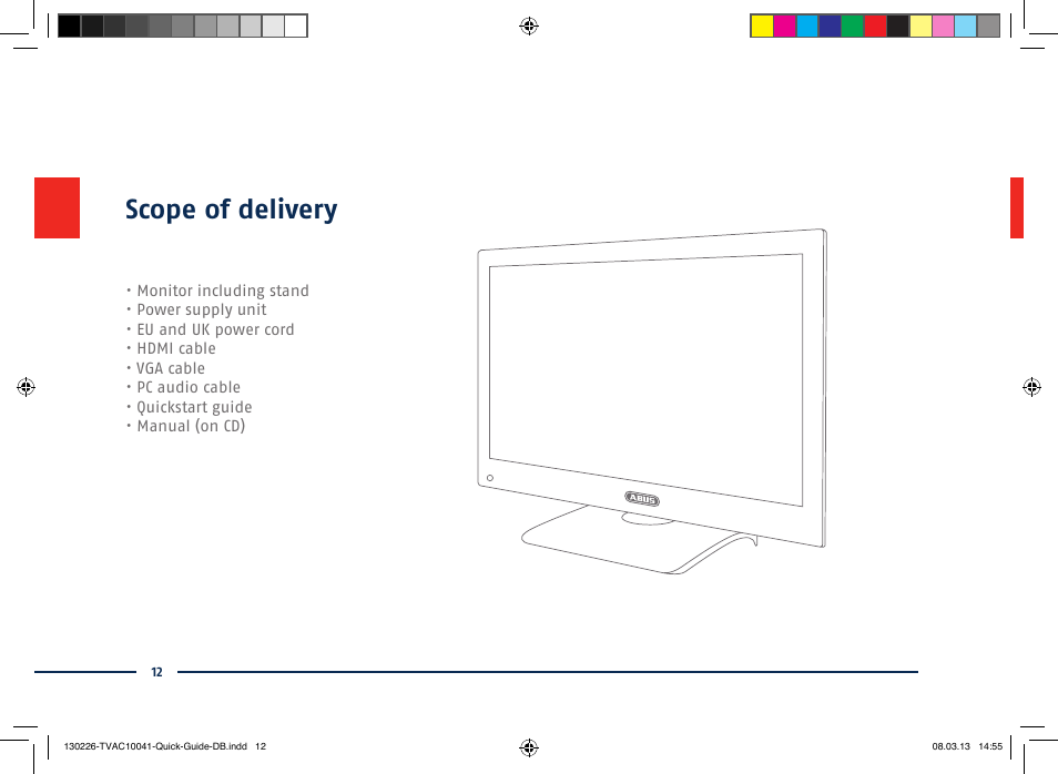 Scope of delivery | ABUS TVAC10041 Quick operating instructions User Manual | Page 12 / 50