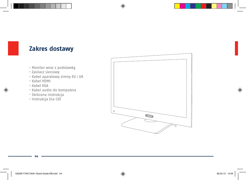 Zakres dostawy | ABUS TVAC10041 Quick operating instructions User Manual | Page 44 / 50