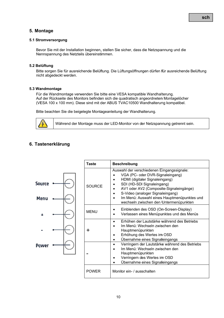 ABUS TVAC10050 Operating instructions User Manual | Page 10 / 117