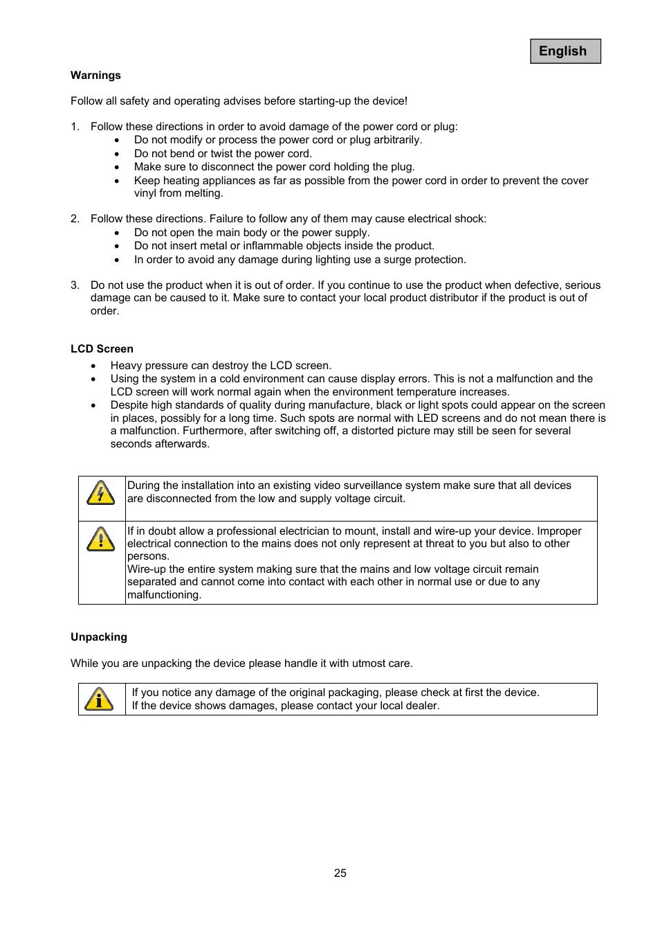 ABUS TVAC10050 Operating instructions User Manual | Page 25 / 117