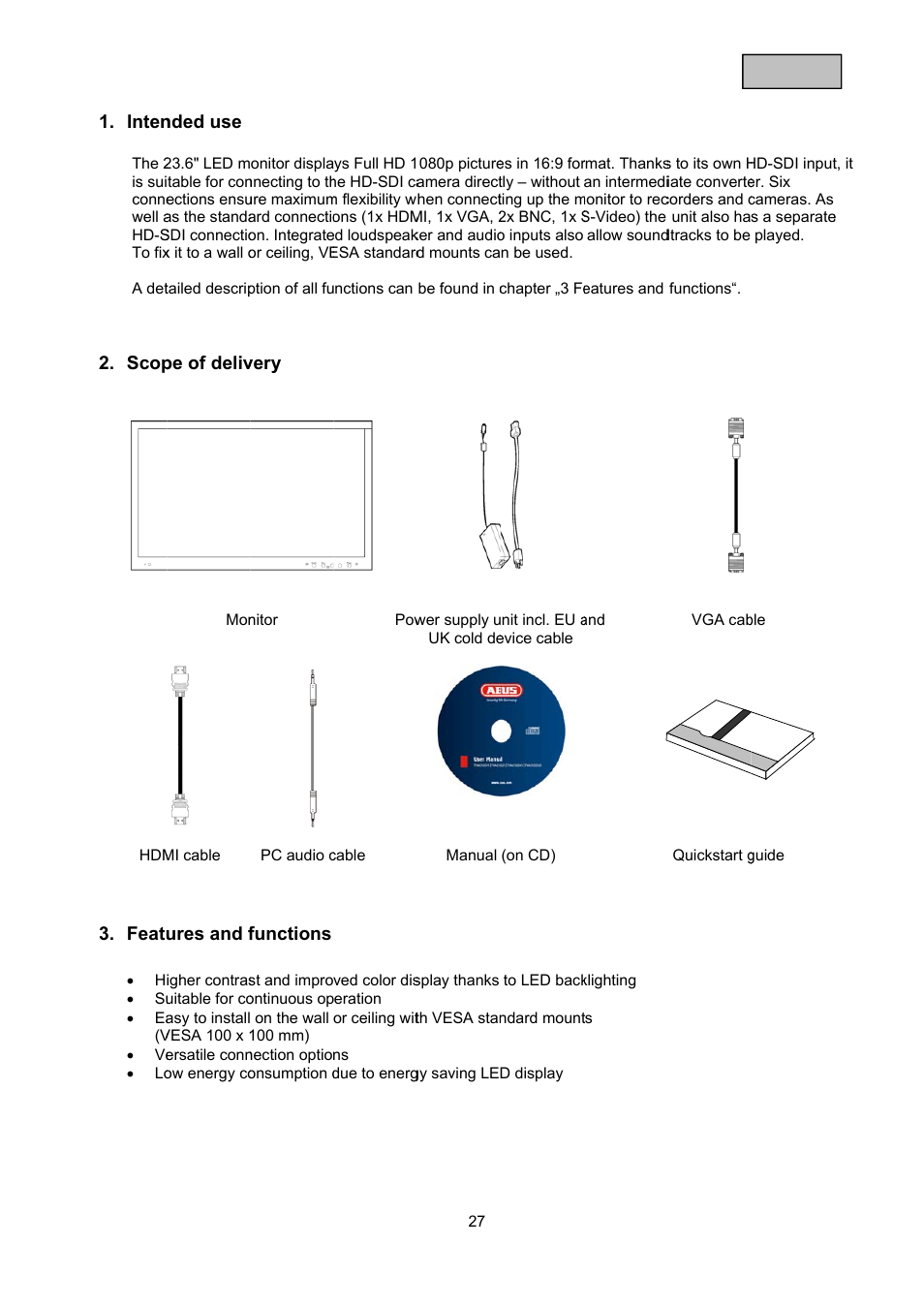 ABUS TVAC10050 Operating instructions User Manual | Page 27 / 117