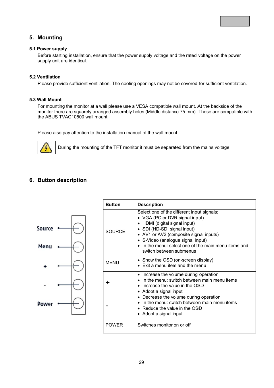 ABUS TVAC10050 Operating instructions User Manual | Page 29 / 117