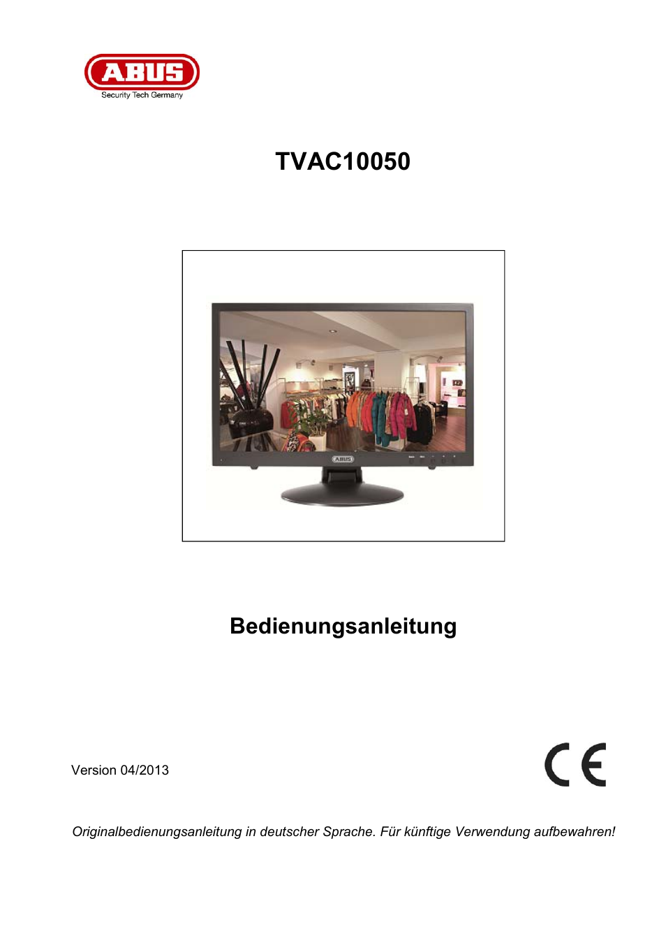 Bedienungsanleitung | ABUS TVAC10050 Operating instructions User Manual | Page 3 / 117