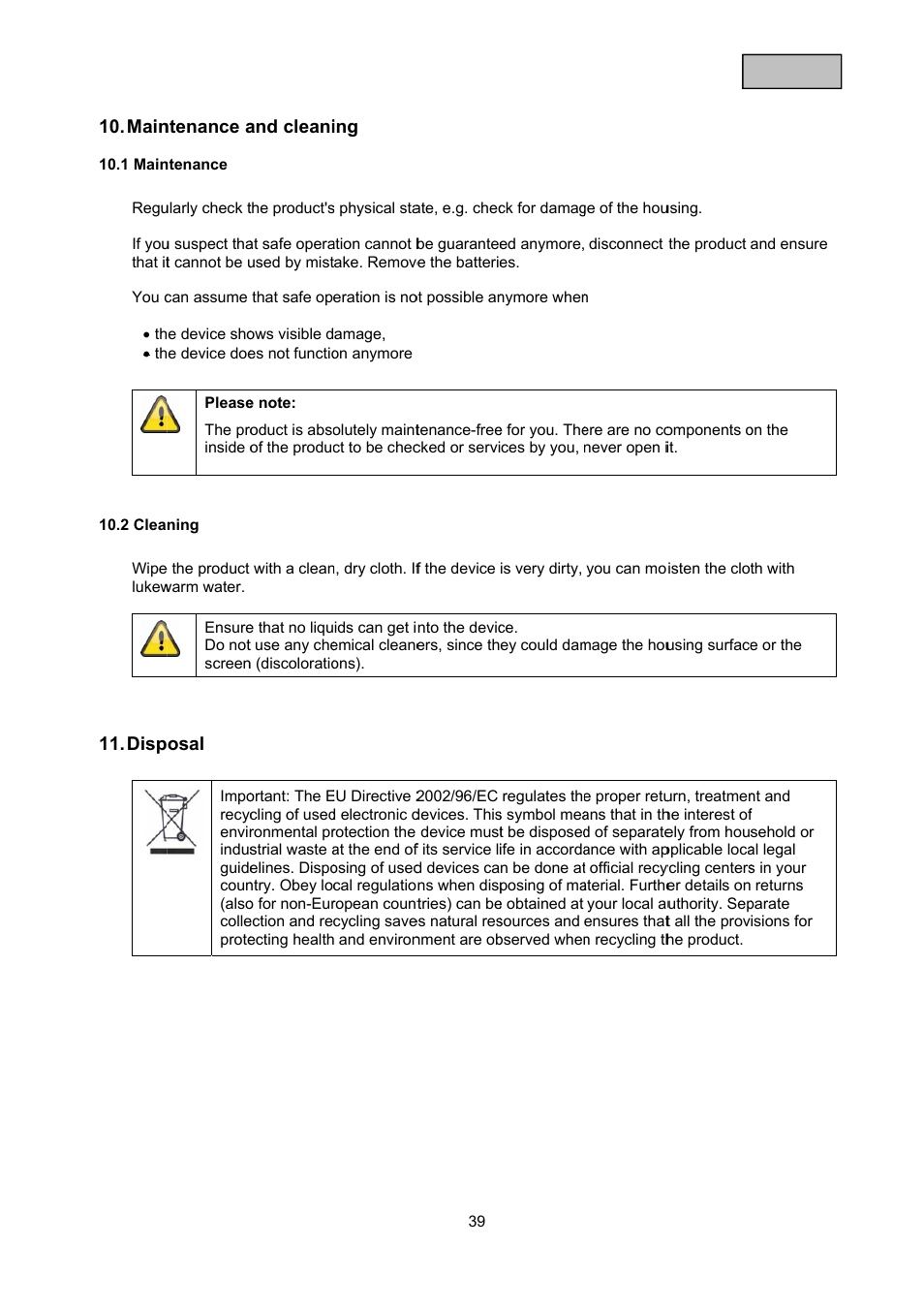 ABUS TVAC10050 Operating instructions User Manual | Page 39 / 117