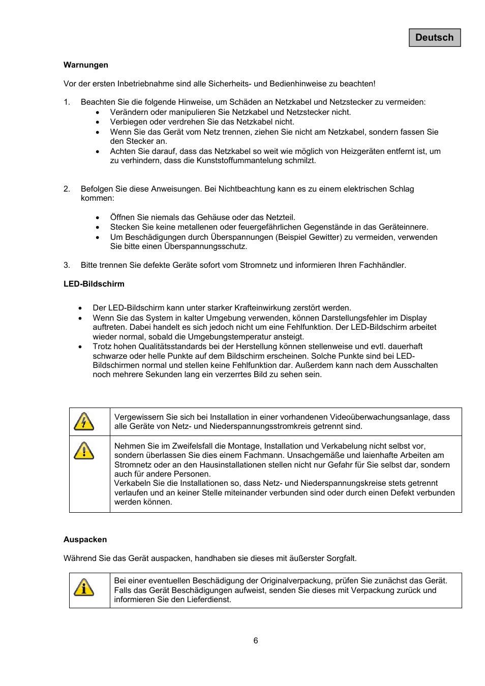 ABUS TVAC10050 Operating instructions User Manual | Page 6 / 117
