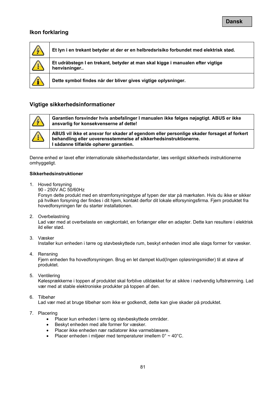ABUS TVAC10050 Operating instructions User Manual | Page 81 / 117