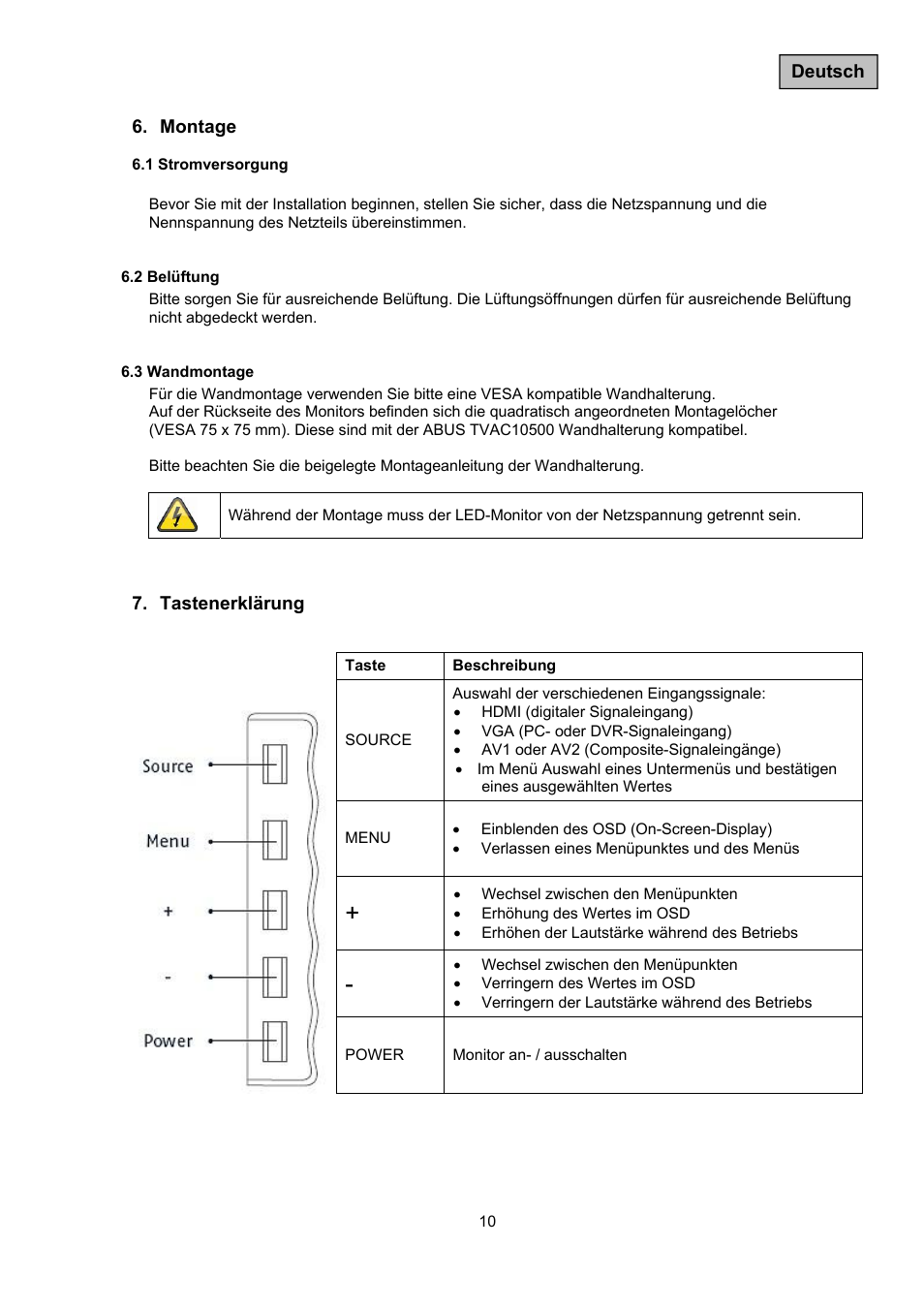 ABUS TVAC10011 Operating instructions User Manual | Page 10 / 105