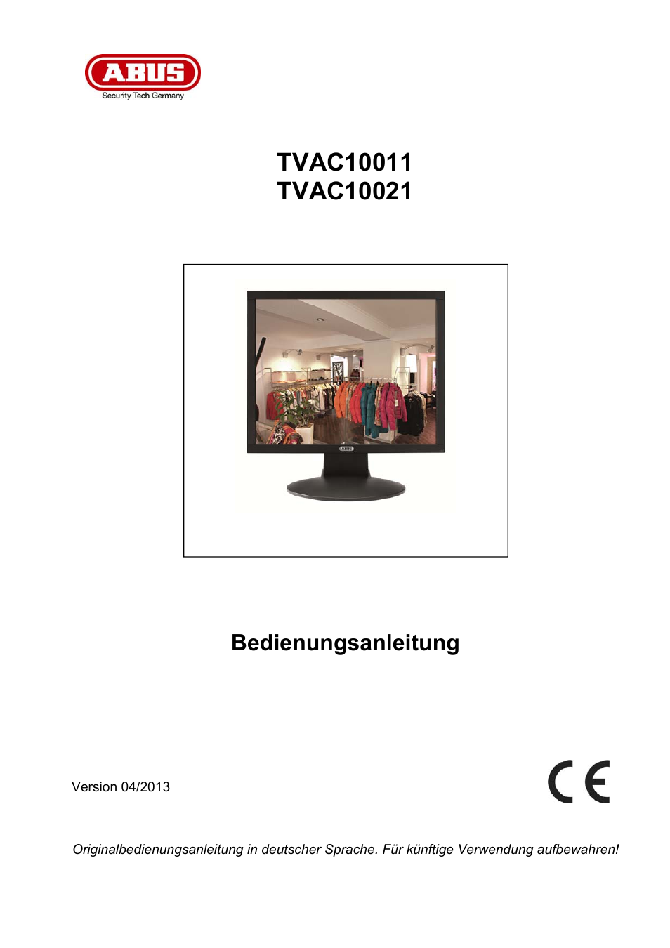 Bedienungsanleitung | ABUS TVAC10011 Operating instructions User Manual | Page 3 / 105