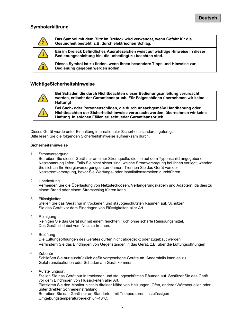 ABUS TVAC10011 Operating instructions User Manual | Page 5 / 105
