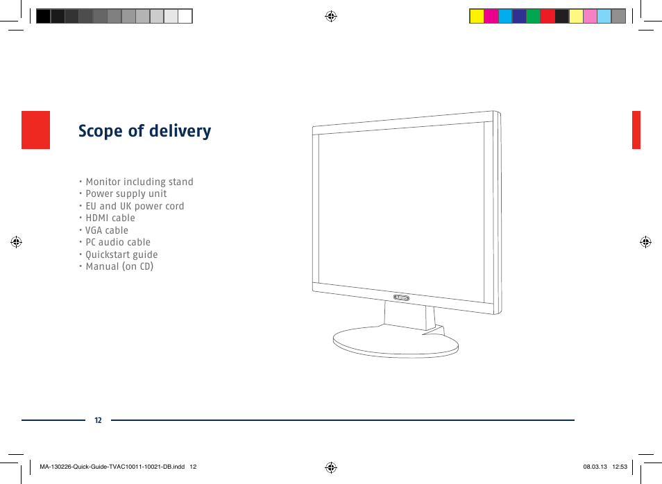 Scope of delivery | ABUS TVAC10011 Quick operating instructions User Manual | Page 12 / 50