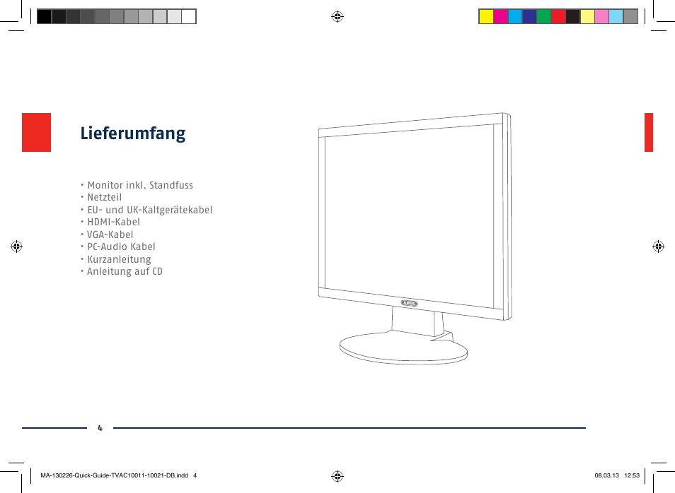 Lieferumfang | ABUS TVAC10011 Quick operating instructions User Manual | Page 4 / 50