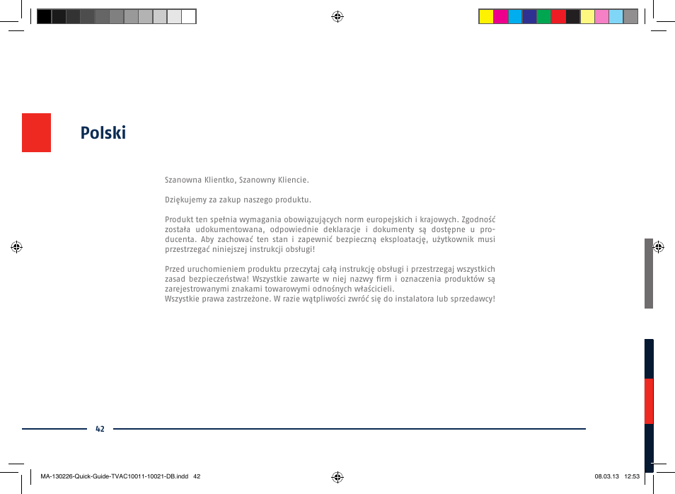 Polski | ABUS TVAC10011 Quick operating instructions User Manual | Page 42 / 50