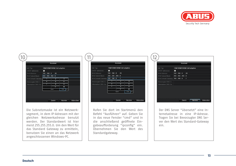 ABUS TVVR41210 Quick operating instructions User Manual | Page 13 / 87