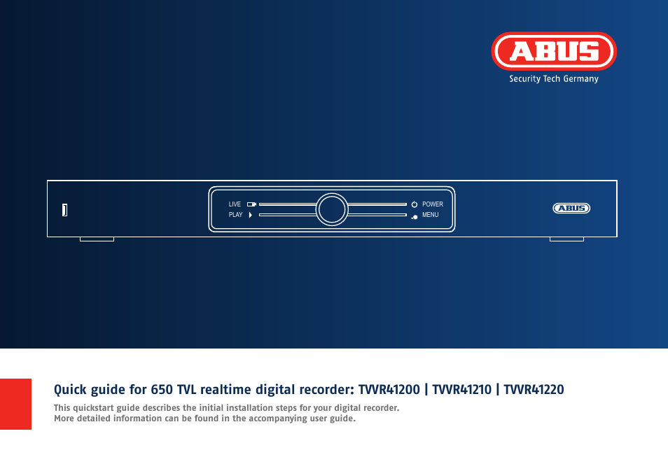 ABUS TVVR41210 Quick operating instructions User Manual | Page 17 / 87