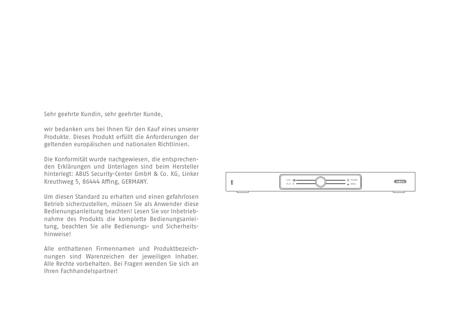 ABUS TVVR41210 Quick operating instructions User Manual | Page 2 / 87