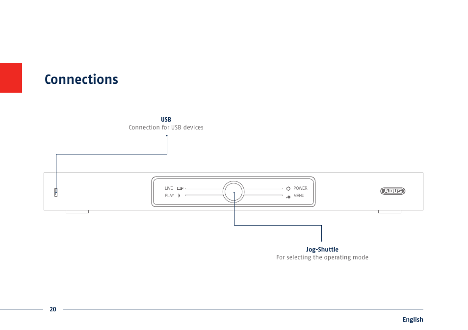 Connections | ABUS TVVR41210 Quick operating instructions User Manual | Page 20 / 87