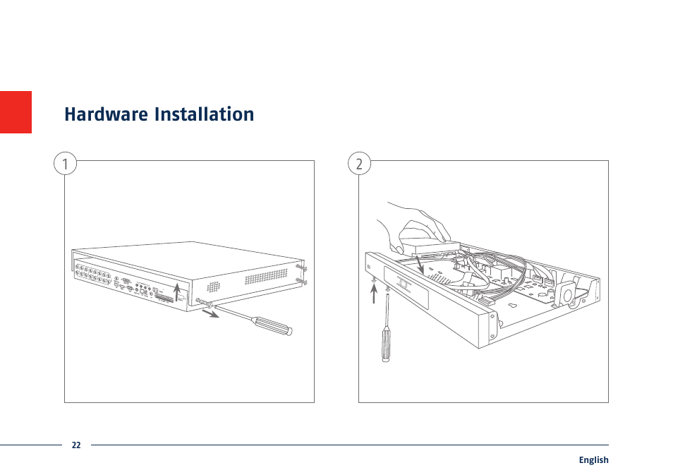 Hardware installation | ABUS TVVR41210 Quick operating instructions User Manual | Page 22 / 87