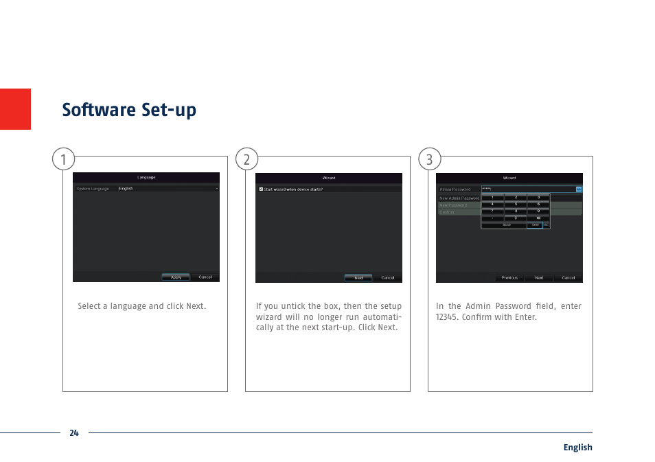 Software set-up | ABUS TVVR41210 Quick operating instructions User Manual | Page 24 / 87