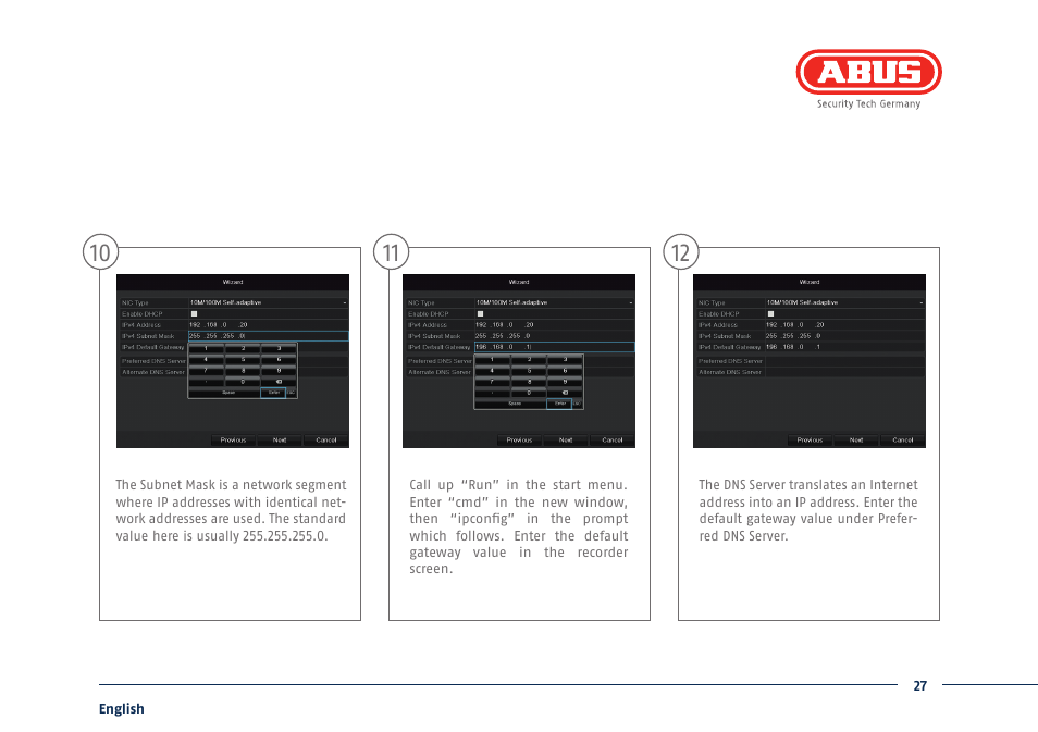 ABUS TVVR41210 Quick operating instructions User Manual | Page 27 / 87