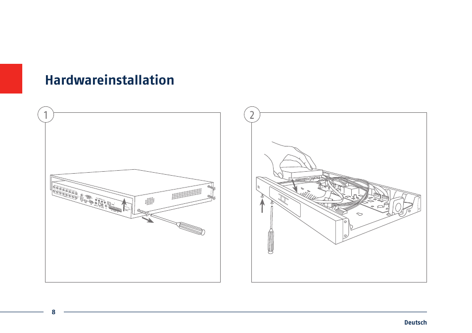 Hardwareinstallation | ABUS TVVR41210 Quick operating instructions User Manual | Page 8 / 87