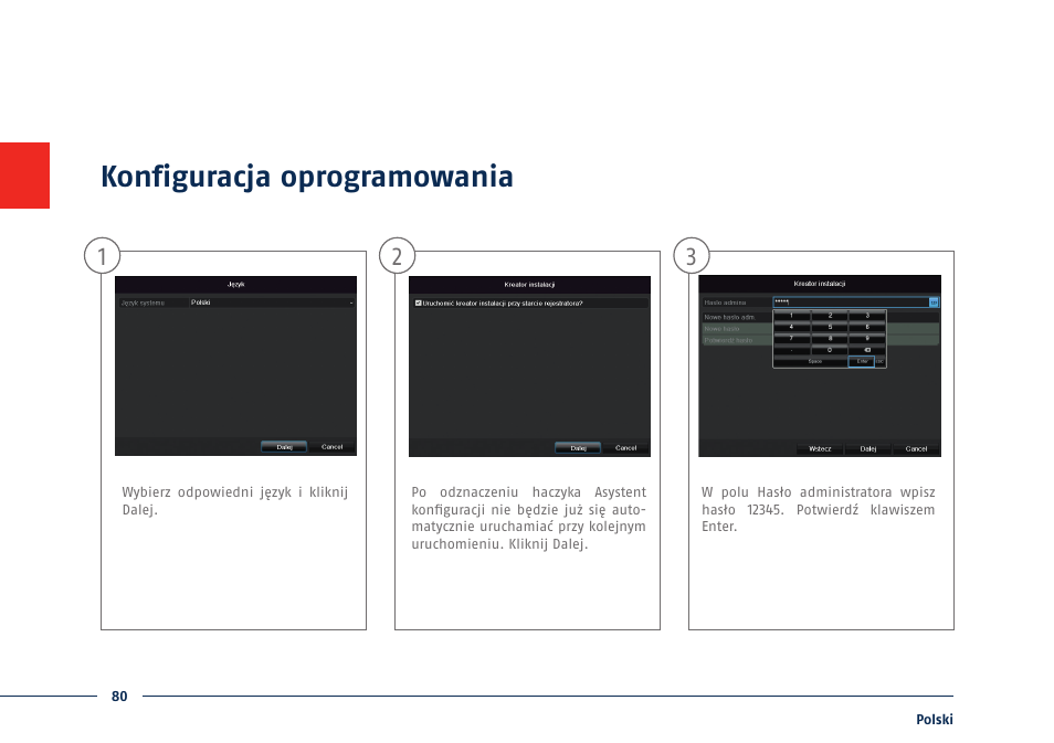 Konfiguracja oprogramowania | ABUS TVVR41210 Quick operating instructions User Manual | Page 80 / 87