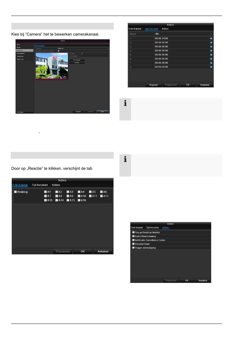 Hoofd menu, Beweging, Acties | ABUS TVVR41210 Operating instructions User Manual | Page 152 / 409