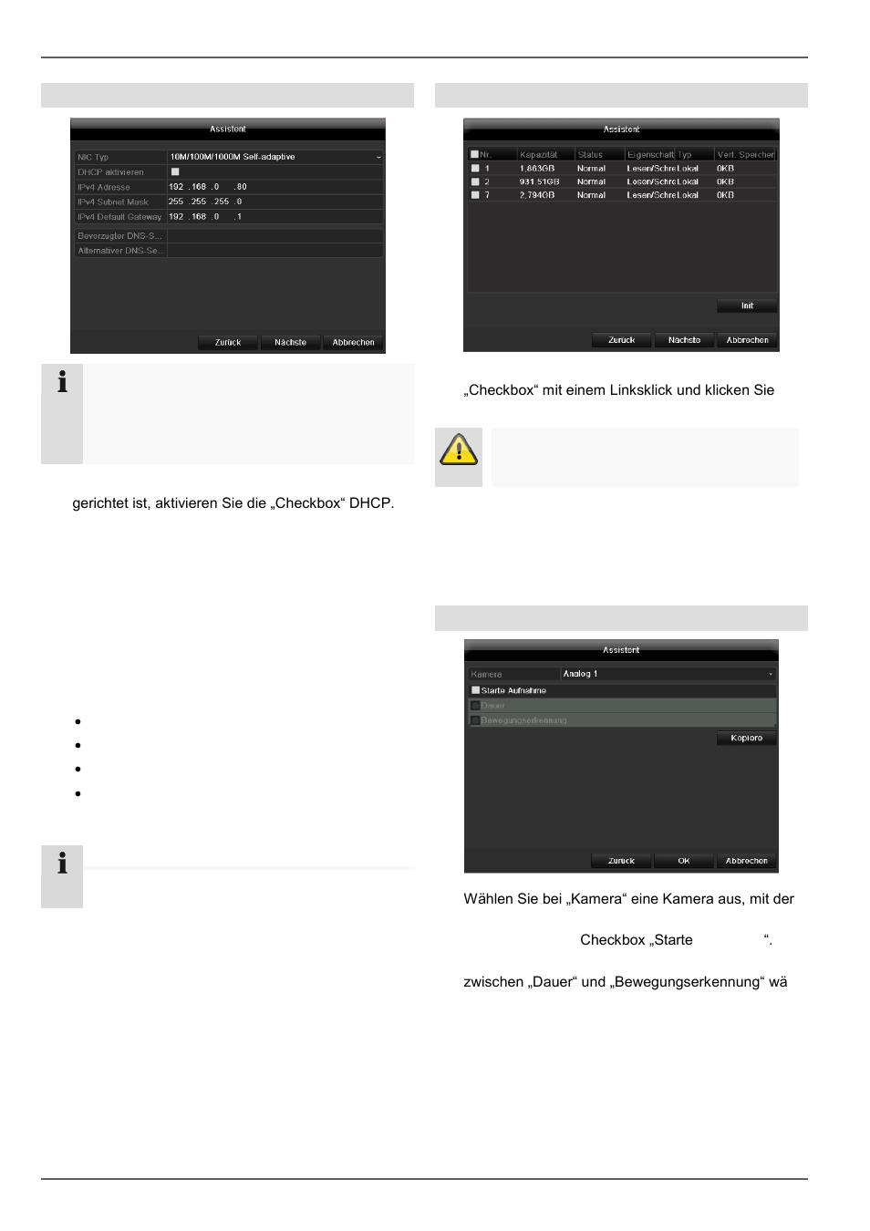 Einrichtungsassistent, Netzwerkeinstellungen, Festplattenverwaltung | Kameraaufzeichnung | ABUS TVVR41210 Operating instructions User Manual | Page 17 / 409