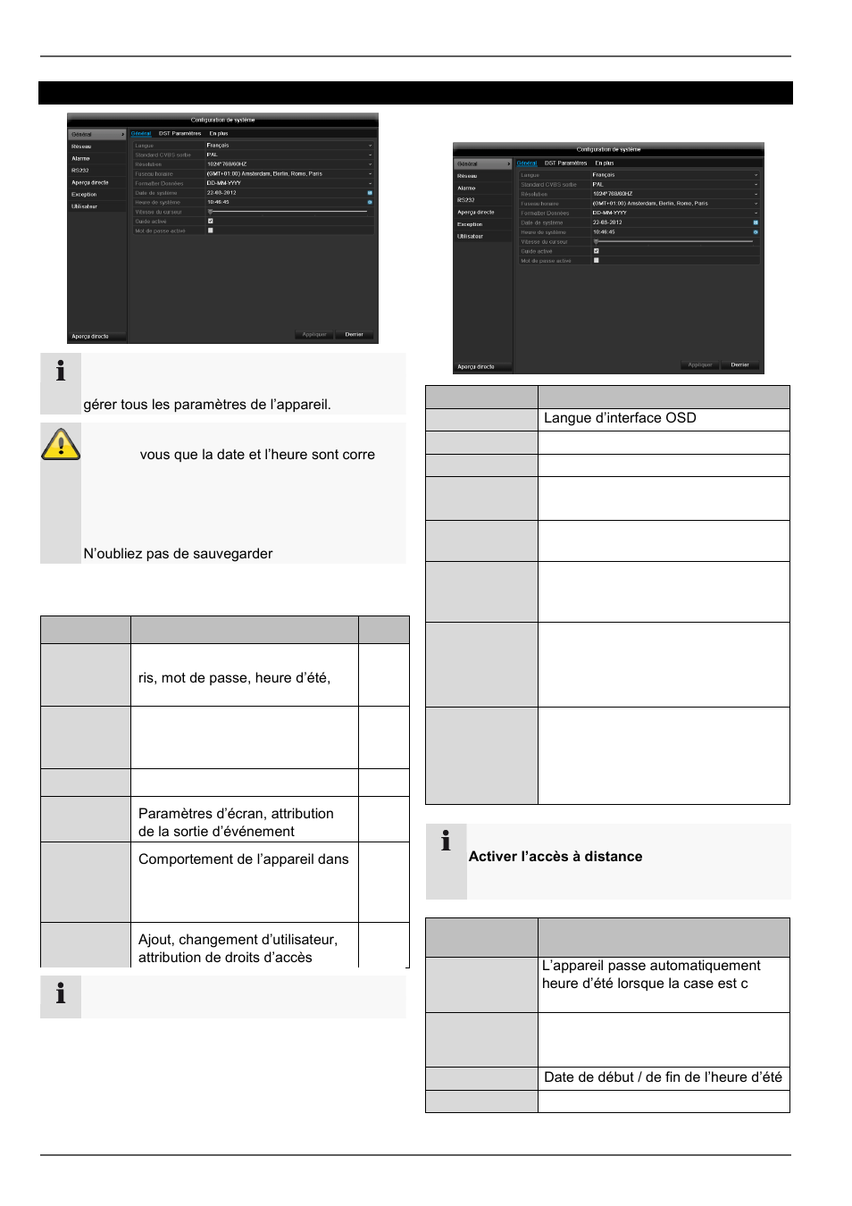 Configuration de système, Général | ABUS TVVR41210 Operating instructions User Manual | Page 201 / 409