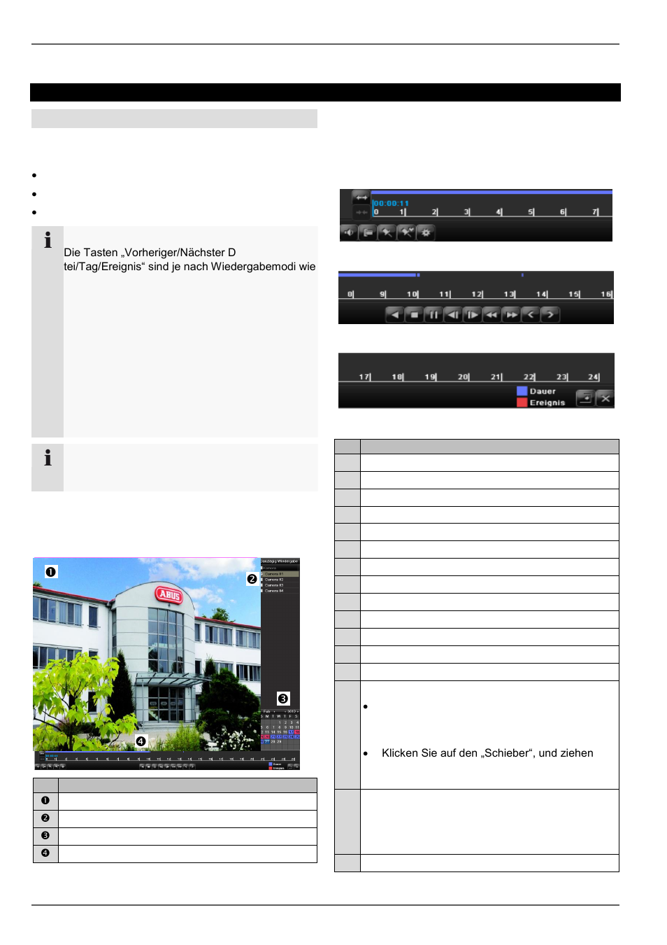 Der wiedergabe-bildschirm, Steuerung über kontrollfeld, Wiedergabe in der liveansicht | Allgemeines | ABUS TVVR41210 Operating instructions User Manual | Page 21 / 409