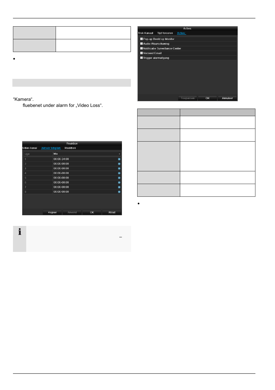 Kamera, Videoafbrydelse | ABUS TVVR41210 Operating instructions User Manual | Page 270 / 409