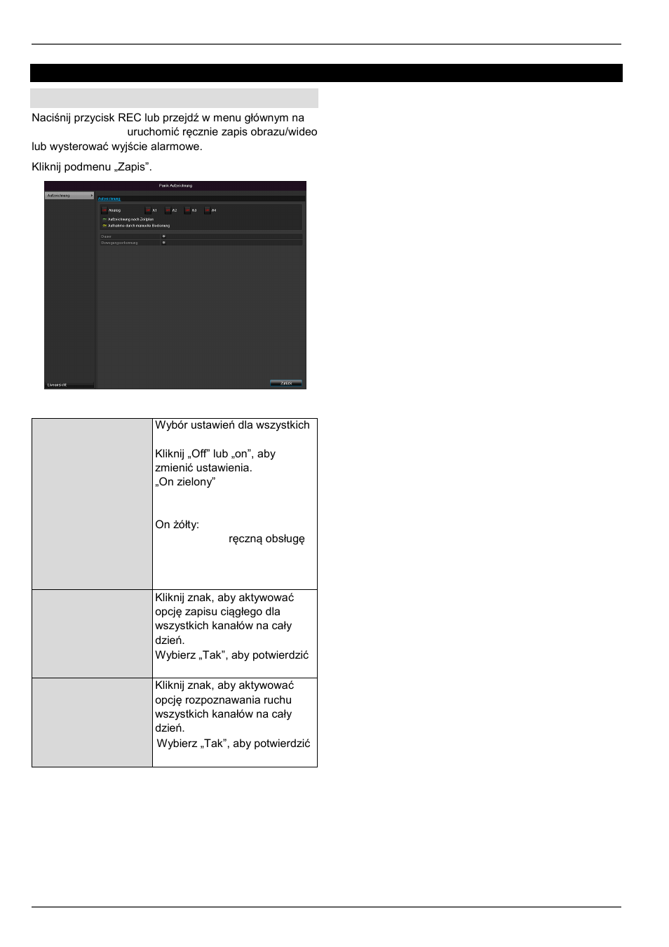 Zapis panika, Zapis | ABUS TVVR41210 Operating instructions User Manual | Page 335 / 409