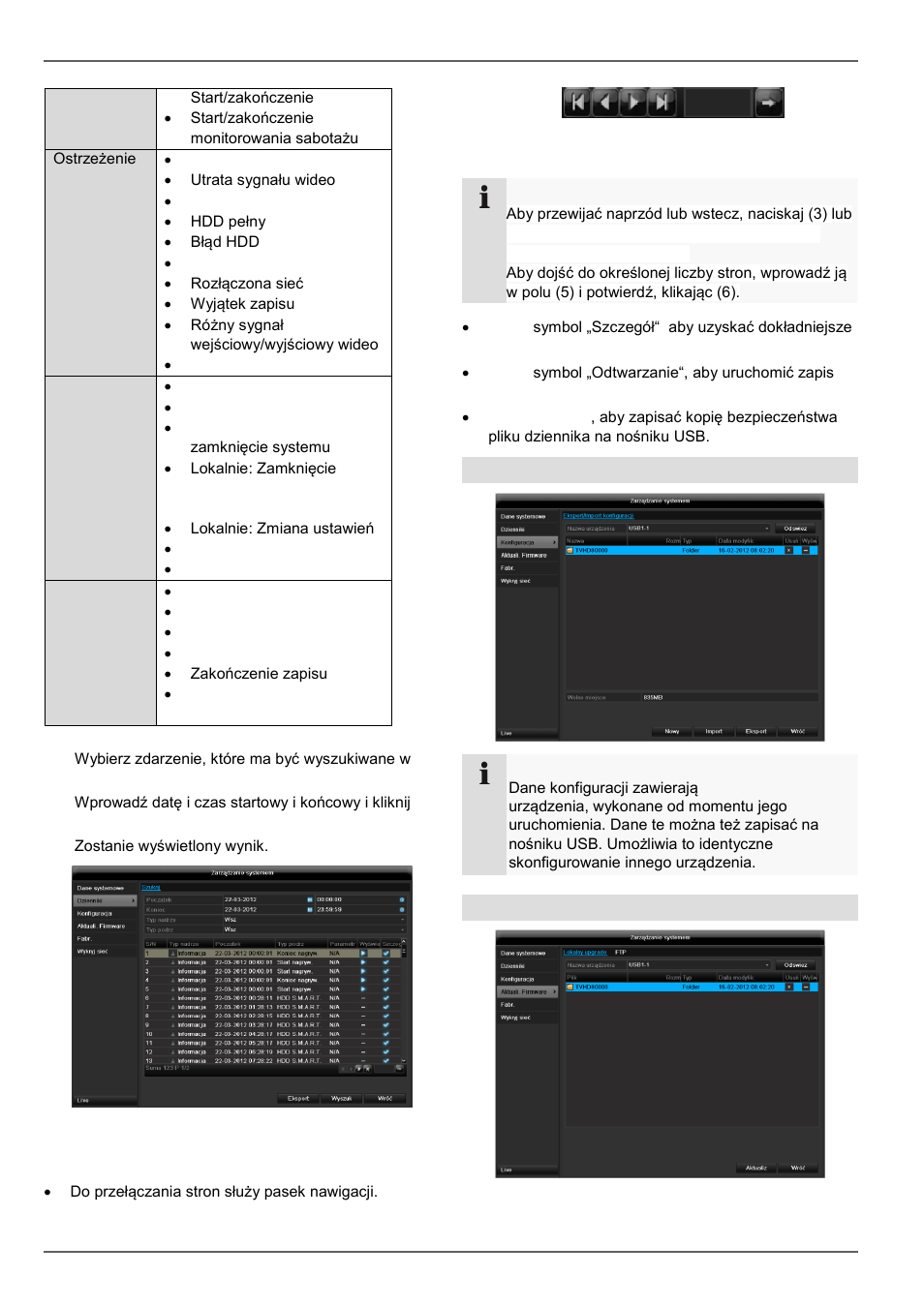 Import/eksport, Uaktualnienie, Konserwacja | ABUS TVVR41210 Operating instructions User Manual | Page 340 / 409